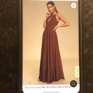 Lulus Bridesmaids Dress “Say You Love Me” Red Wine color